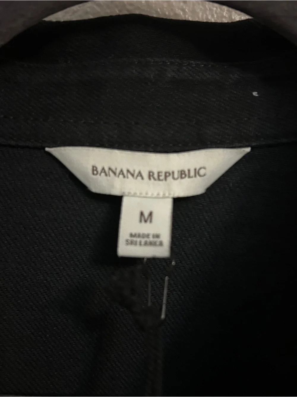 Banana Republic Black denim pearl Snap-Front Casual Button Down Shirt